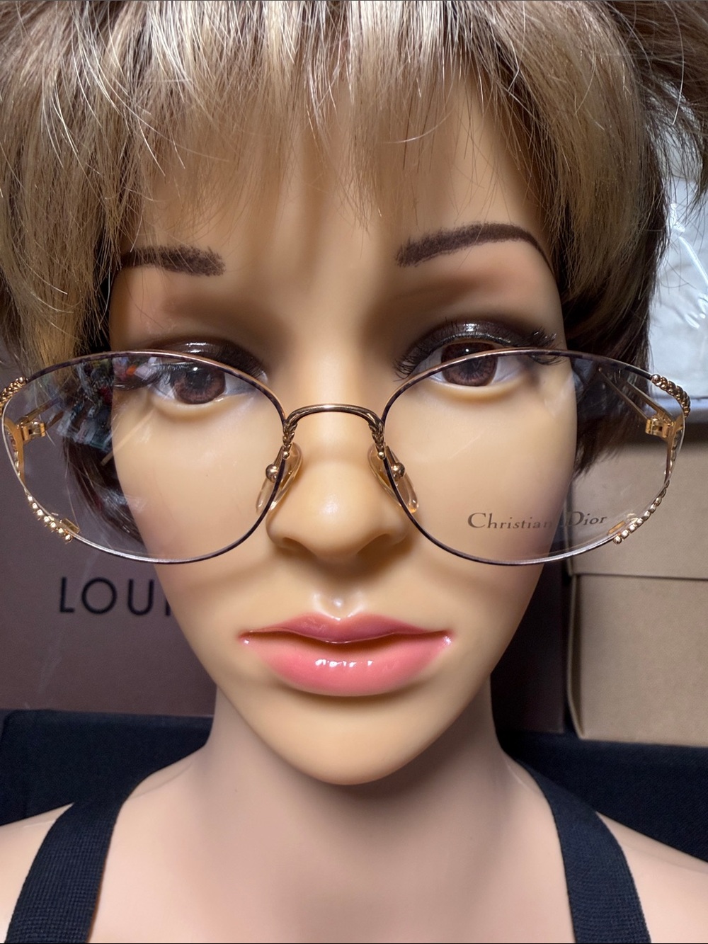 Christian Dior Women's Gold and Brown Metal Optical Glasses Frame-Authentic